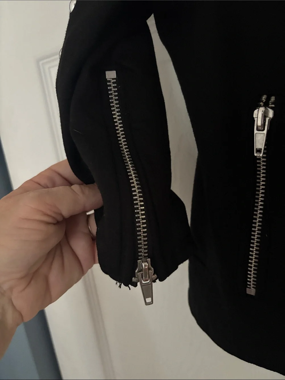Aqua Black Studded Moto-Style Kids Jacket